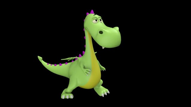 Cartoon dragon dance - 3d render looped with alpha channel. 