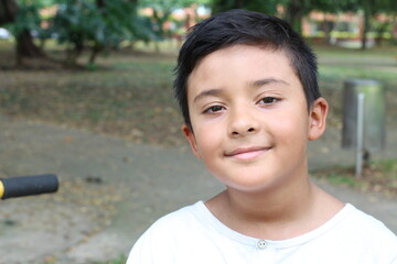 Young ethnic boy close up portrait 