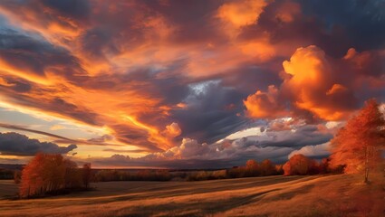 sunset in the mountains