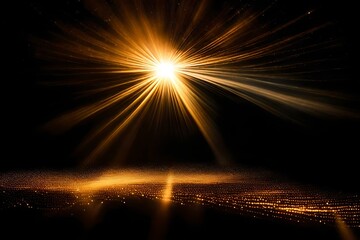 explosion of light in dark background