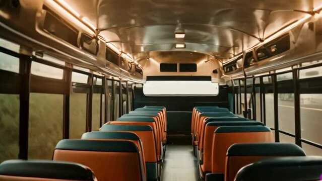 interior of a empty bus