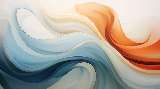 Soft Flowing Lines in Modern Abstraction Background Ai Generative