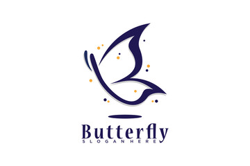 Naklejka premium butterfly beauty logo design unique concept premium vector