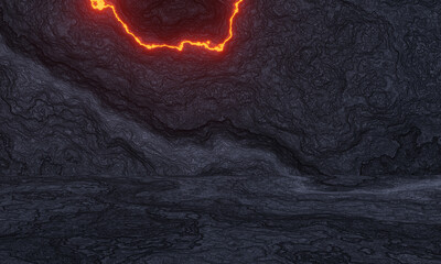 Abstract volcanic lava background. Cooled lava rock.
