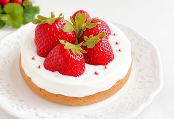 zoom view of little round cake decorated