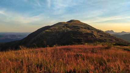 Sunset in the mountains of Rola Moça state park in Belo Horizonte, Minas Gerais, Brazil