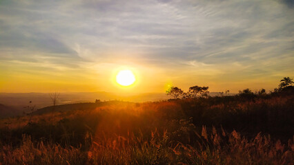 Sunset in the mountains of Rola Moça state park in Belo Horizonte, Minas Gerais, Brazil