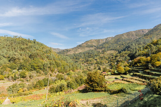 view of the Geres valley near Sistelo, Viana do Castelo, Portugal