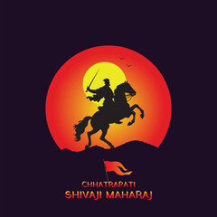 Chhatrapati Shivaji Maharaj Vector Illustration Design. Maratha King of Shivaji Maharaj