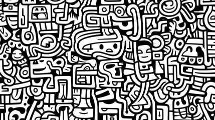 Funny doodle seamless pattern, artistic background