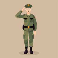 Vector flat military veteran