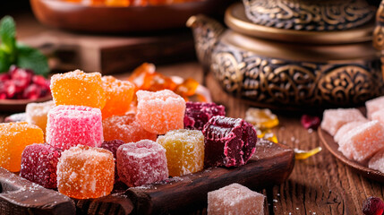 oriental sweets on the table. Selective focus.