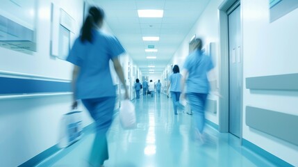 A photo of a busy hospital hallway, suitable for healthcare system or medical research articles 