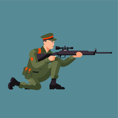 Vector flat military veteran