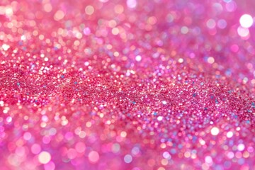 Valentine's day A full-frame image of sparkling pink glitter, creating a shimmering textured background that exudes playfulness and girly charm. Ai genrate