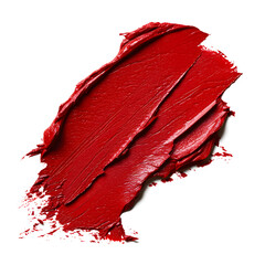 Red lipstick swatch isolated on white - obrazy, fototapety, plakaty