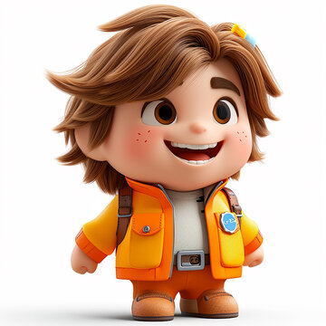 recommend clip art: A cartoon hero Dumpling in the style of rock star with mullet hair cut.