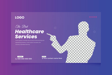 Creative healthcare web banner thumbnail, Medical concept cover, and thumbnail Design Template