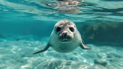 Curious Seal Pup Underwater Adventure