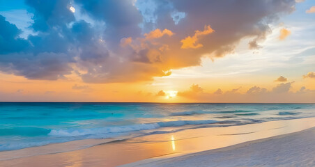 beach sunset - obrazy, fototapety, plakaty