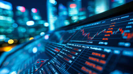 Obraz premium Analyzing Financial Success: Business Charts Displaying Stock Market Investments