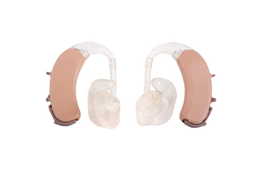 Hearing aids with ear mould  on transparent background (PNG image)