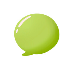 Cute Green Watercolor Speech Bubble Illustration for Text Box