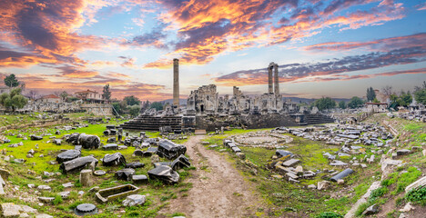 Panoramic view of  the Apollo Temple, Turkey