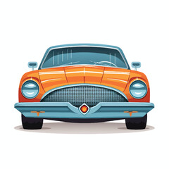 Car symmetrical cartoon illustration vector