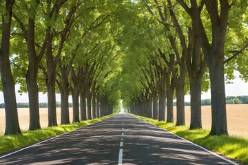 Fototapeta premium trees lined on either side