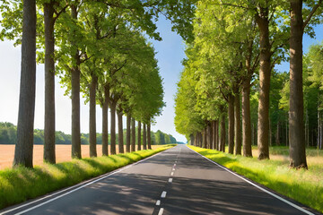 trees lined on either side