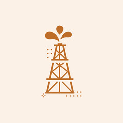 Oil rig icon, logo isolated on white background