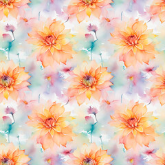 Fototapeta na wymiar seamless background with flowers