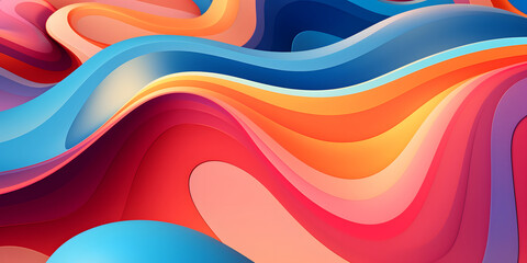 Colorful 3D Abstract Wave Background