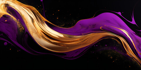 Luxury gold and violet liquid paint background