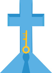 Key to business success, religious sign to find secret key or achieve career target concept

