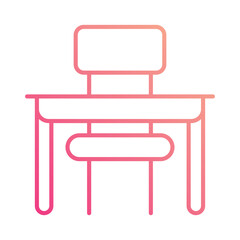 Desk icon isolate white background vector stock illustration