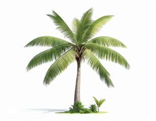 coconut palm tree isolated on white