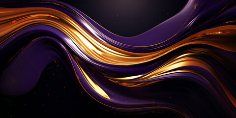 Luxury gold and violet liquid paint background - obrazy, fototapety, plakaty