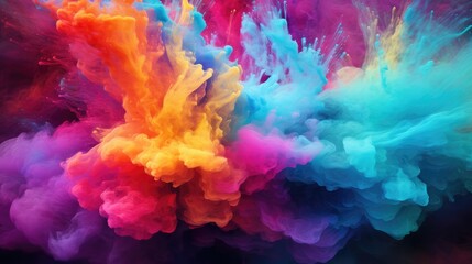 Obraz na płótnie Canvas vivid colored powder splatter background. ideal for modern creative projects and design