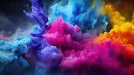 Fototapeta na wymiar vibrant coloured powder splatter backdrop. perfect for contemporary creative art and design background