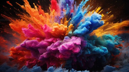 vibrant color explosion in space. abstract artistic background perfect for creative design, high-impact visuals, and dynamic wallpaper imagery