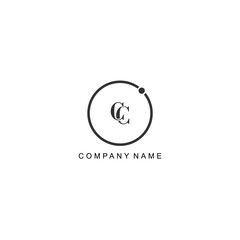 Initial CC letter management label trendy elegant monogram company