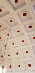 red and white ceiling