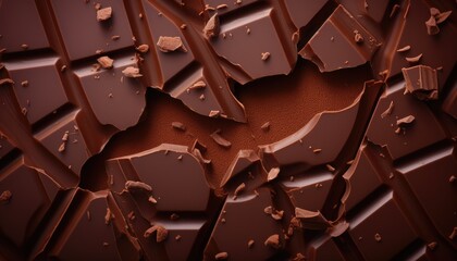 Broken milk chocolates background