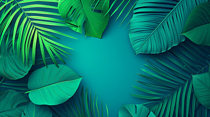 Fototapeta na wymiar tropical leaf background, generative ai
