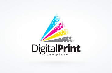 Logo Digital Print. CMYK Printing theme. Template design vector. White background.