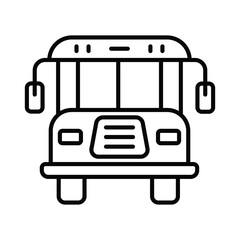 Schoolbus icon isolate white background vector stock illustration
