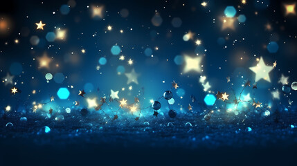 Obraz premium Festive decorative glitter lights background banner. Colorful abstract background with glitter
