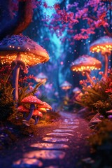 Fototapeta na wymiar Fabulous Magic Mushrooms in the Forest